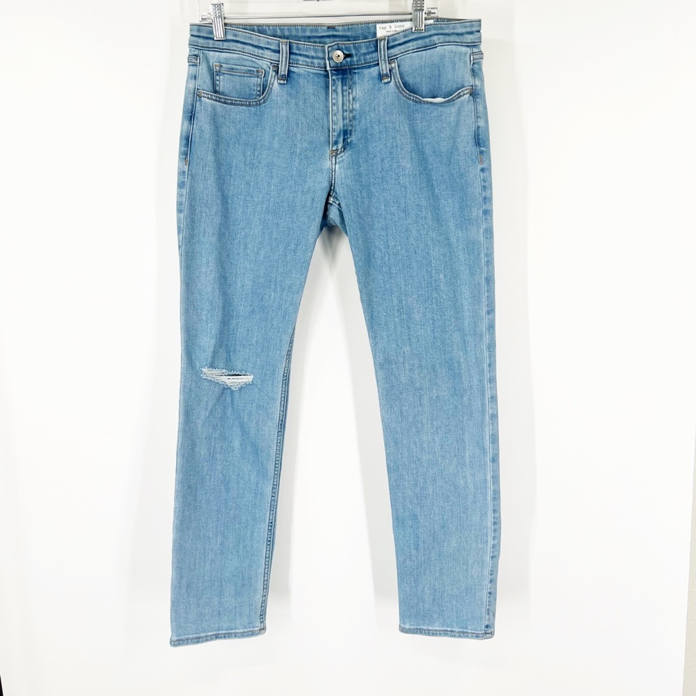 Rag & Bone Dylan Low-Rise Slim Boyfriend Jeans in Light Wash
